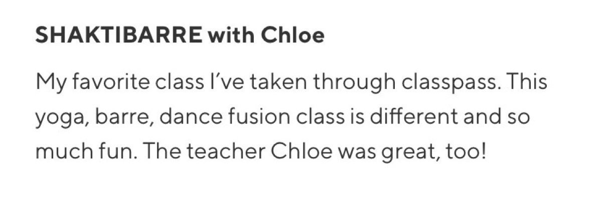 Review of Chloe's class 2