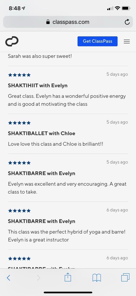 Review of Chloe's class 25